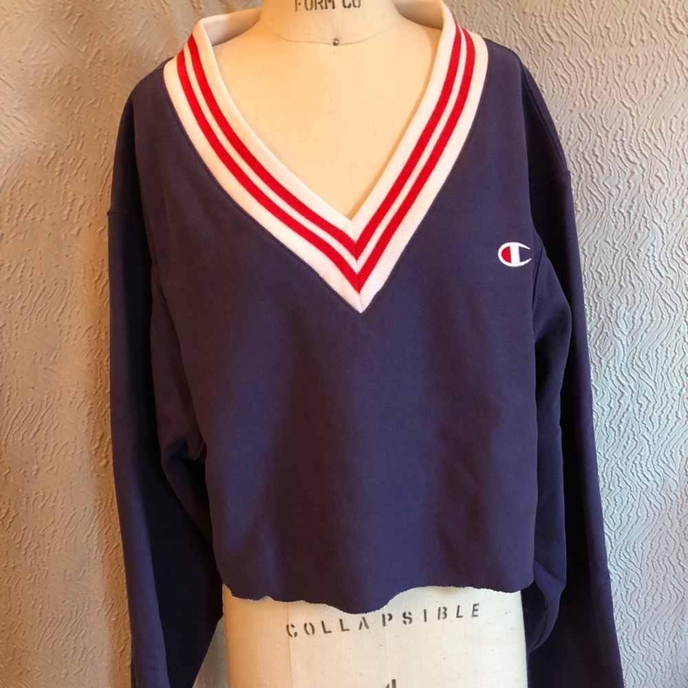 Cropped cut champion sweatshirt in purple